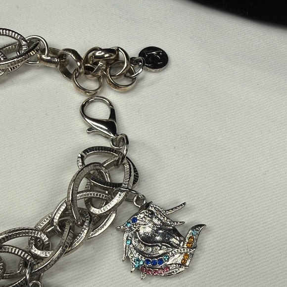 SASSY JONES Silver Multi-Charm Rainbow Heart & Star Charm Bracelet - Picture 3 of 5